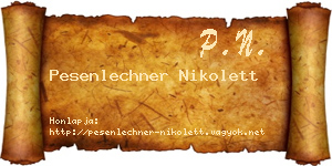 Pesenlechner Nikolett névjegykártya